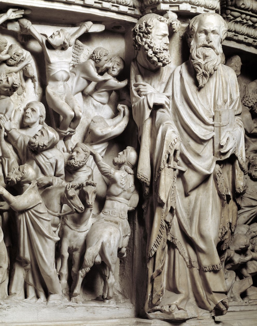 Detalje af relieffer af stolen udført af Giovanni Pisano af Giovanni Pisano