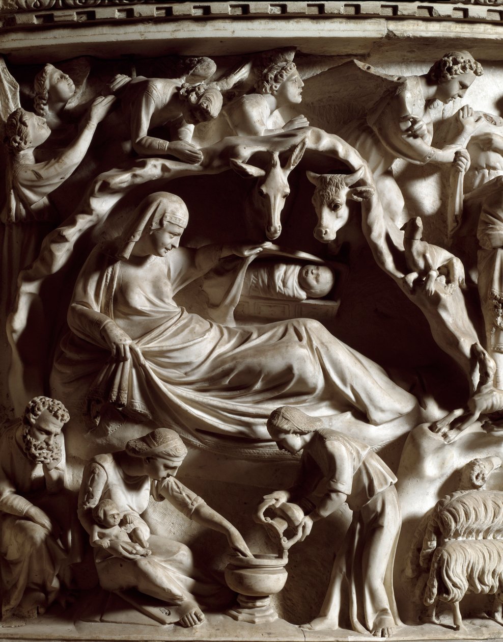 Fødsel, detaljer af Giovanni Pisano