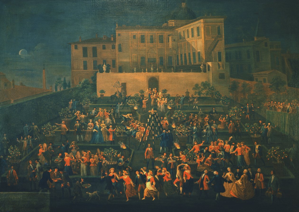 Mozzatore-festen i haven til Palazzo Rospigliosi i 1740, ca.1740 af Giovanni Reder