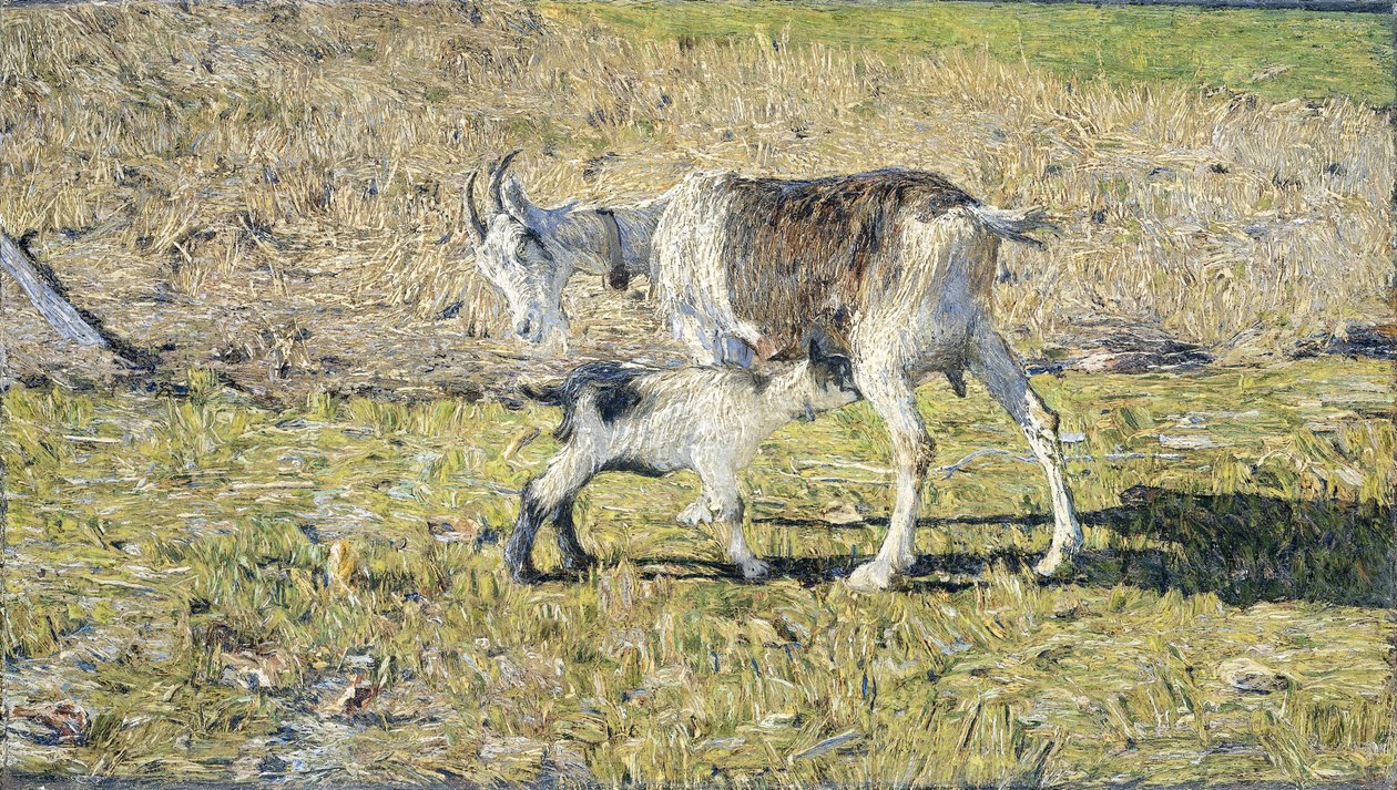En ged med sit barn af Giovanni Segantini