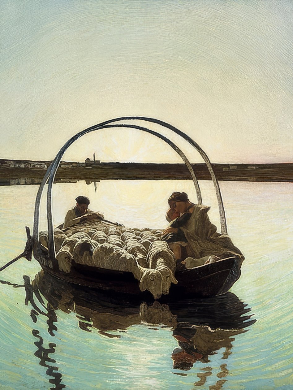 Ave Maria a trasbordo (Ave Maria på krydset). 1886 af Giovanni Segantini