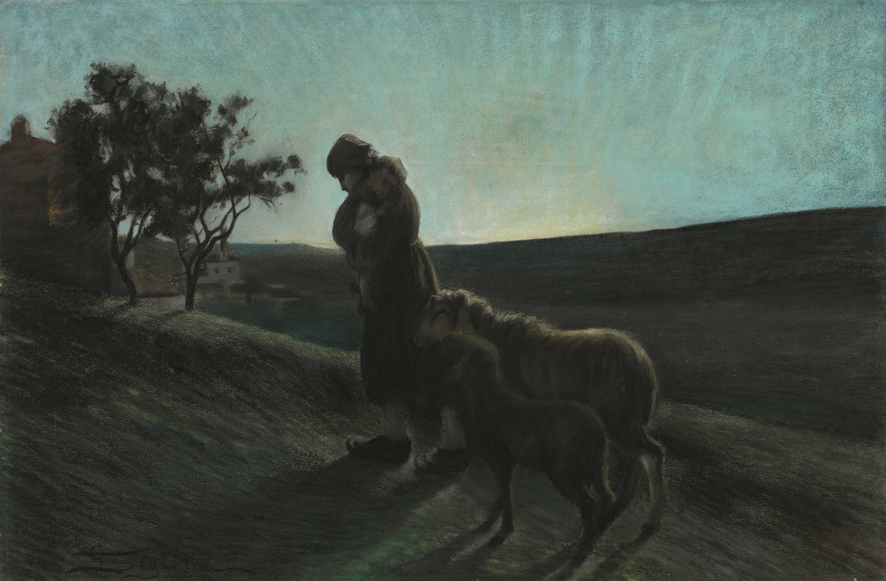 Le due madri De to mødre, 1884-1886. af Giovanni Segantini