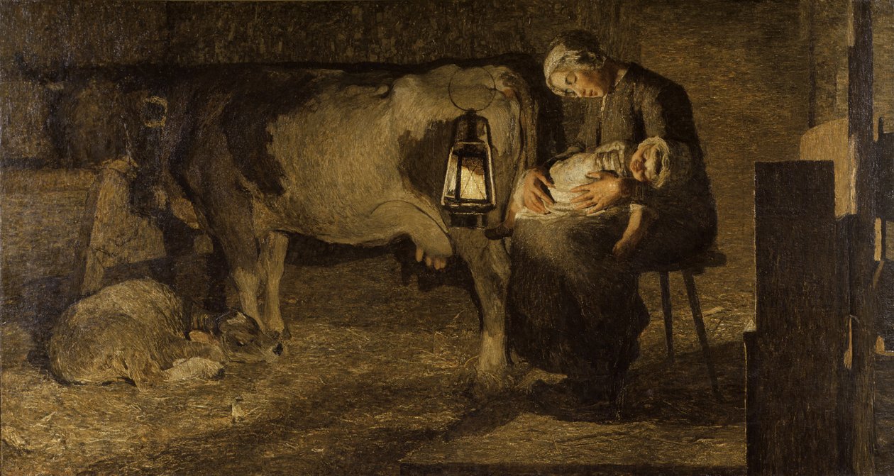 Le due madri De to mødre, 1889. af Giovanni Segantini