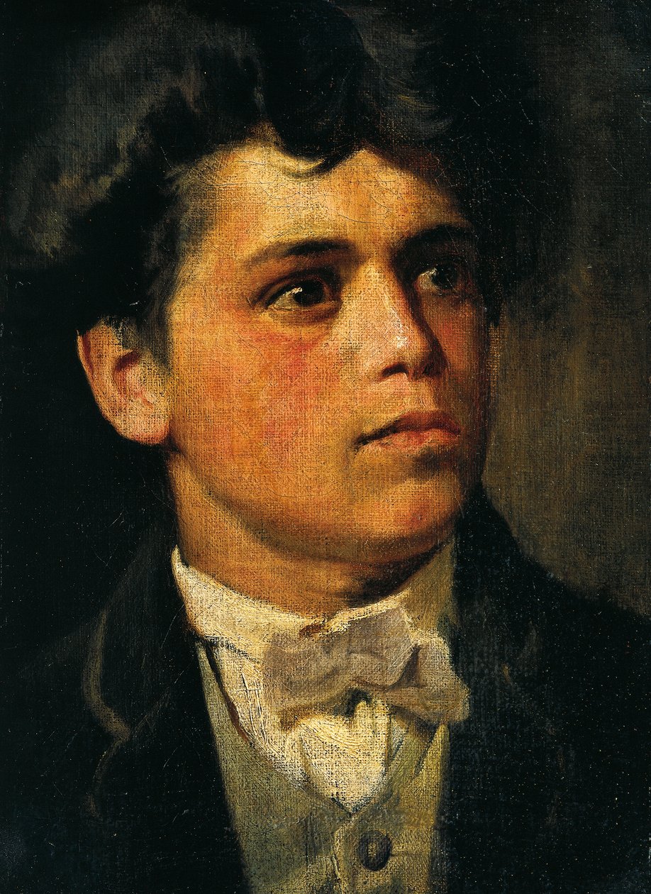 Selvportræt på 20 år, af Giovanni Segantini (1858-1899), olie på lærred, 35x26 cm af Giovanni Segantini