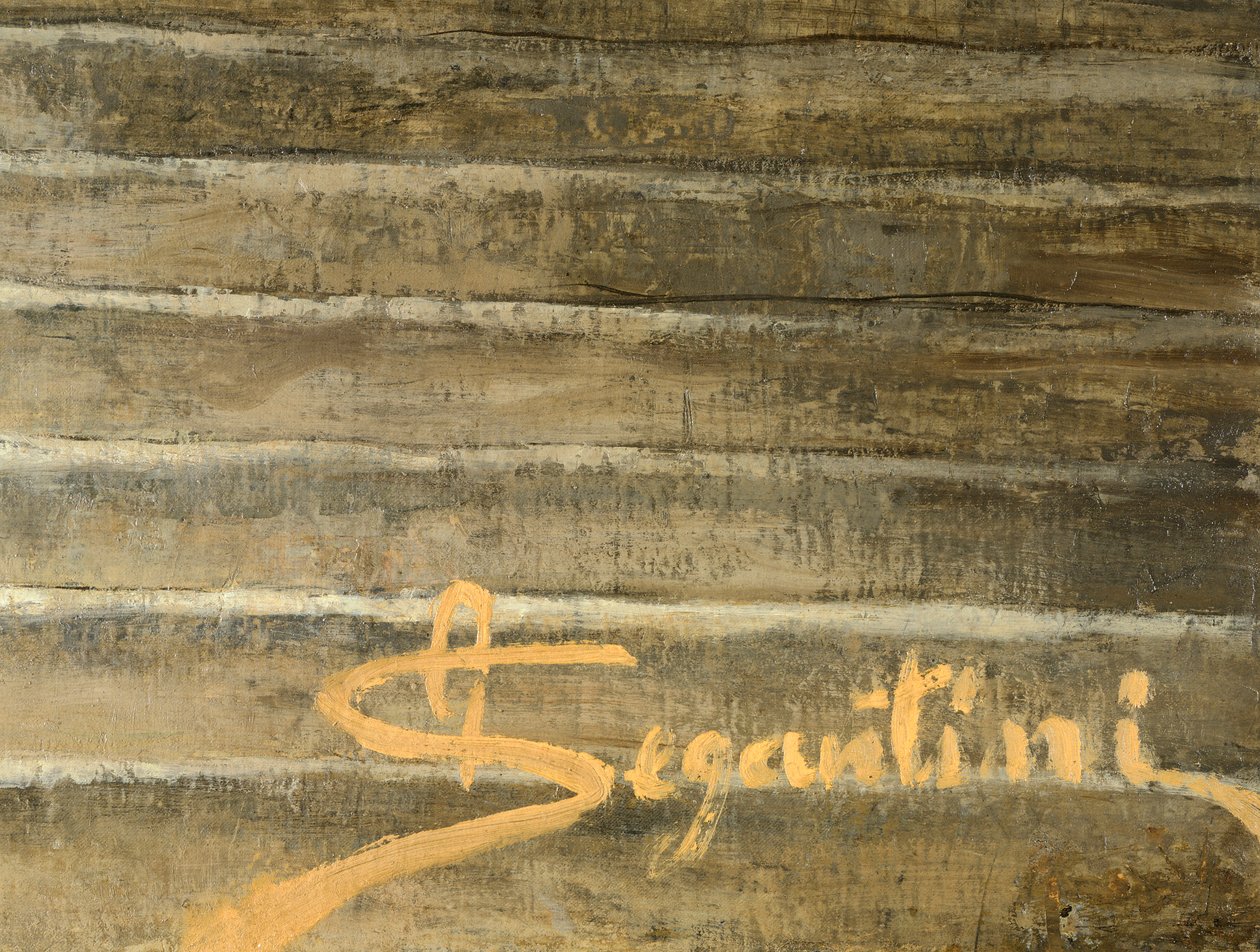 Malerens signatur, detaljen viser først, af Giovanni Segantini (1858-1899) af Giovanni Segantini