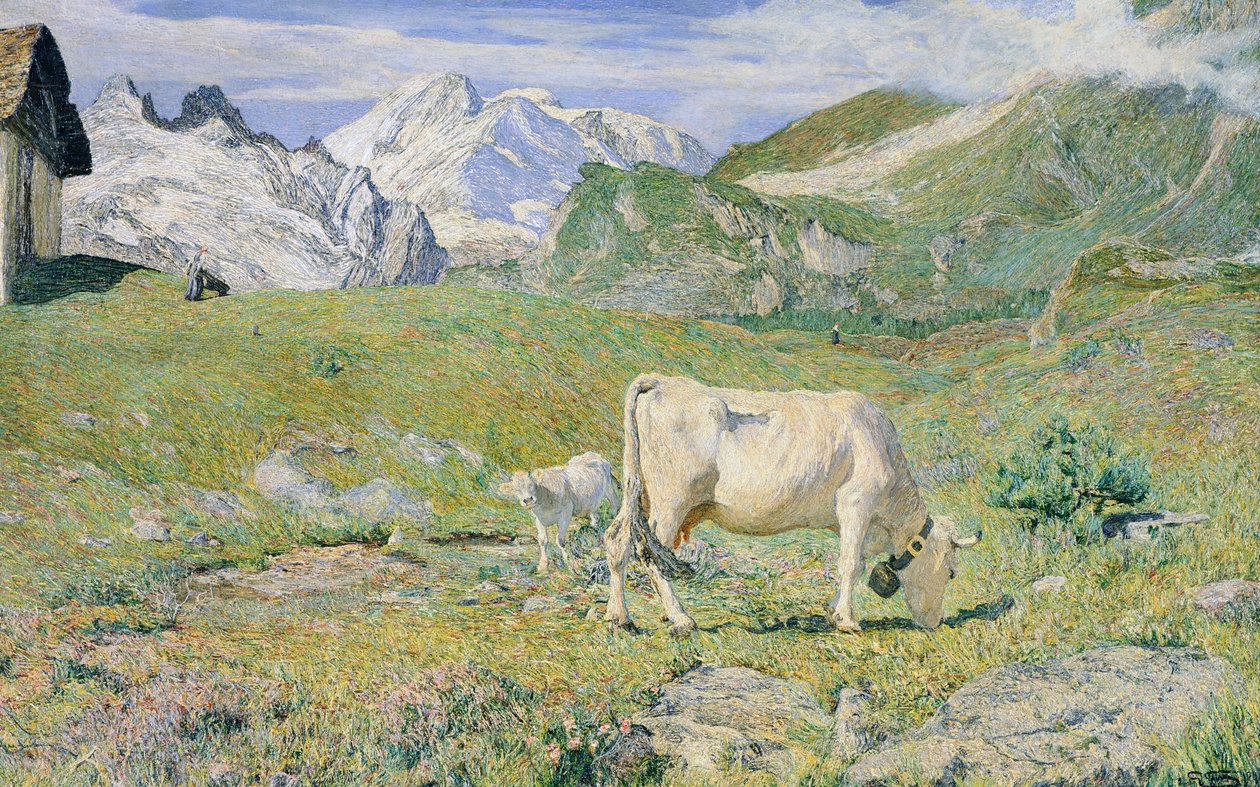 Spring Græsgange af Giovanni Segantini (1858-1899) af Giovanni Segantini