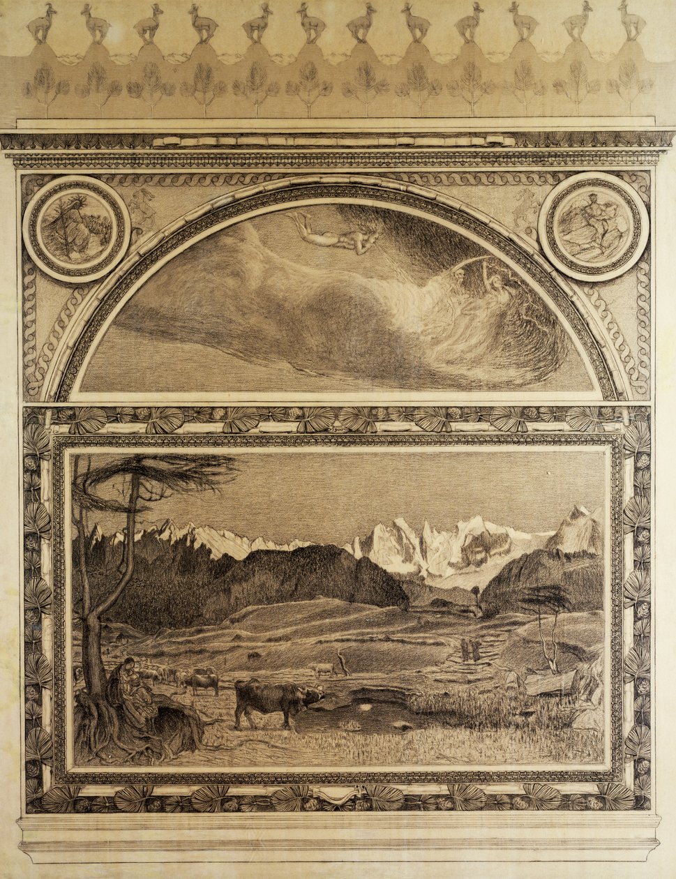 Studie til Alpernes Triptykon, Life af Giovanni Segantini