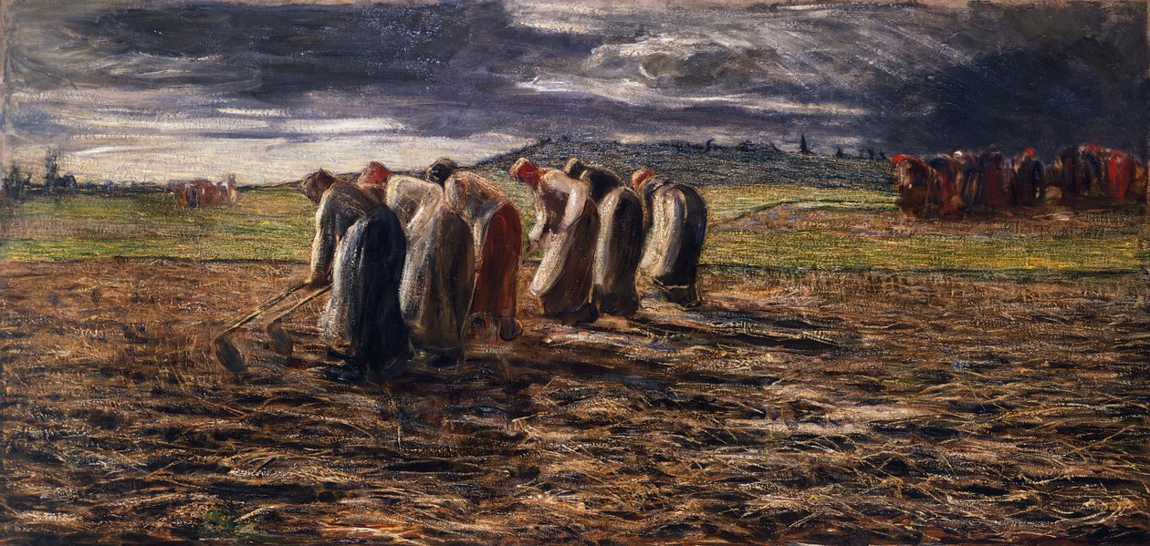 Kartoffelhøsten, af Giovanni Segantini (1858-1899) af Giovanni Segantini