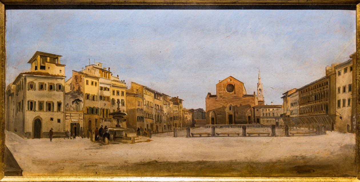St. Croce-pladsen i Firenze af Giovanni Signorini