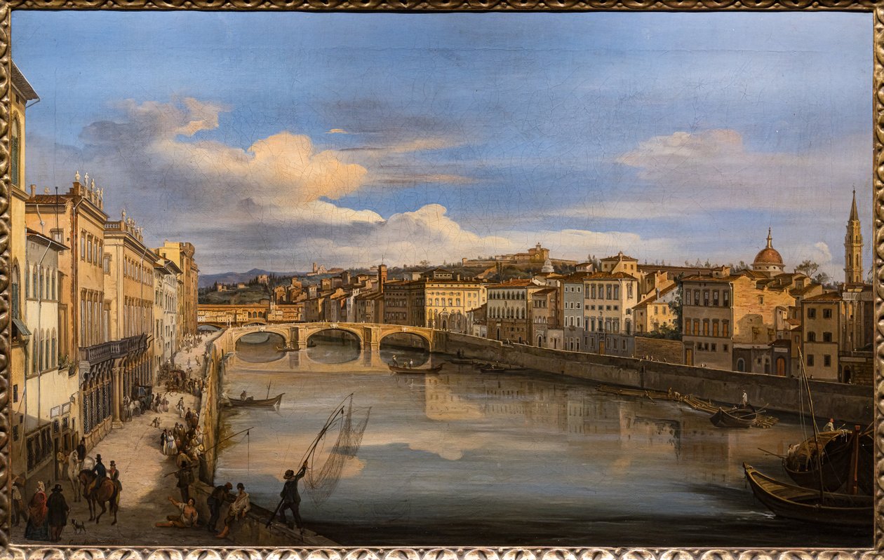 Udsigt over Arno fra Alla Carraia-broen af Giovanni Signorini