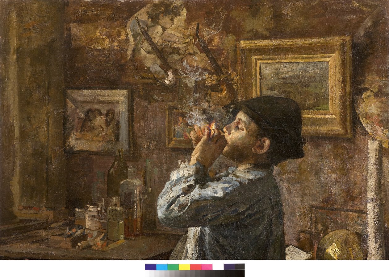 Jeg er også maler eller Dilettante eller Malerens atelier, 1885 af Giovanni Sottocornola