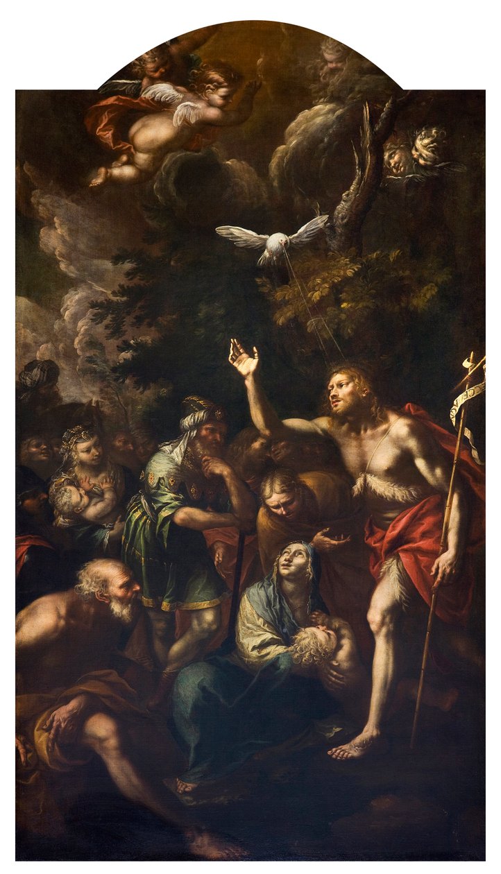 Johannes Døberens forudsigelse (Predication of John the Baptist) Maleri af Giovanni Stefano Doneda dit Il Montalto (1611-1689) 1666 Privatsamling af Giovanni Stefano (1608 89) Danedi