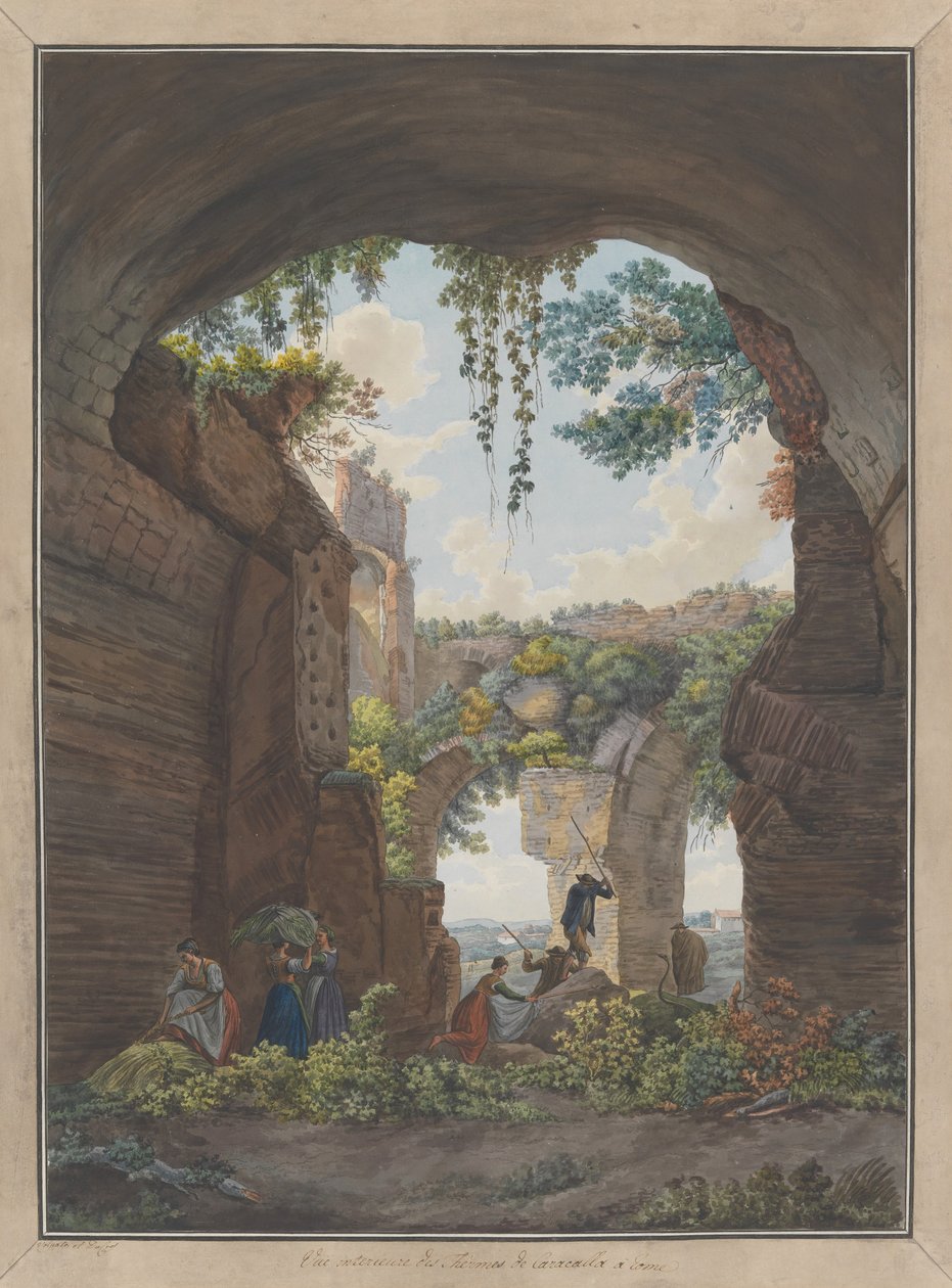 Det indre af badene i Caracalla, ca. 1780. Skaber: Giovanni Volpato, Louis Ducros. af Giovanni Volpato, Louis Ducros