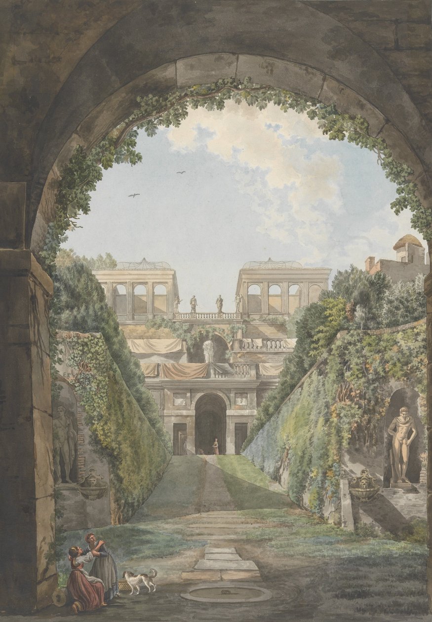 Villa Farnese, ca. 1780. Skaber: Giovanni Volpato, Louis Ducros. af Giovanni Volpato, Louis Ducros