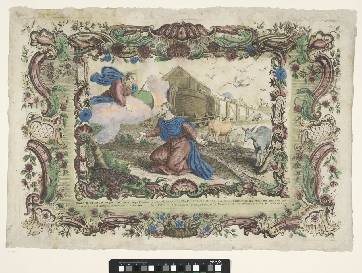 Ark van Noach Noah sætter alle dyrene i arken / Noah introducerer todos los animales en l