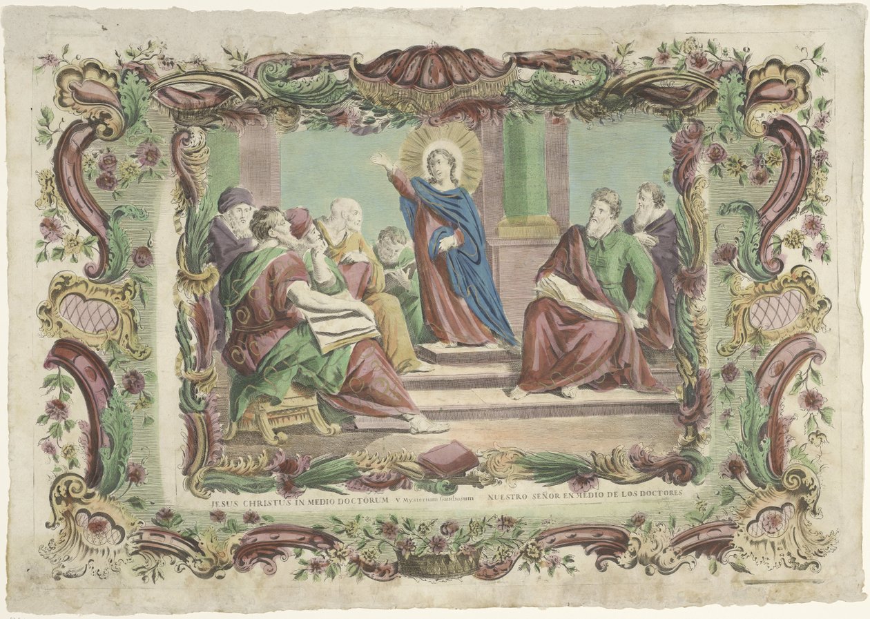 Kristus blandt skriftkloge i templet Jesus Kristus i medio doctorum / Nuestro señor en medio de los doctorum (titel på objekt) af Giovanni Volpato (possibly)