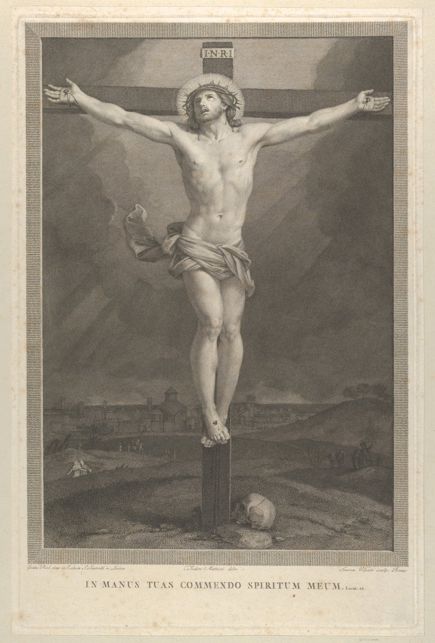 Kristus korsfæstet på korset, et kranium ved bunden, ca. 1770-1803. af Giovanni Volpato