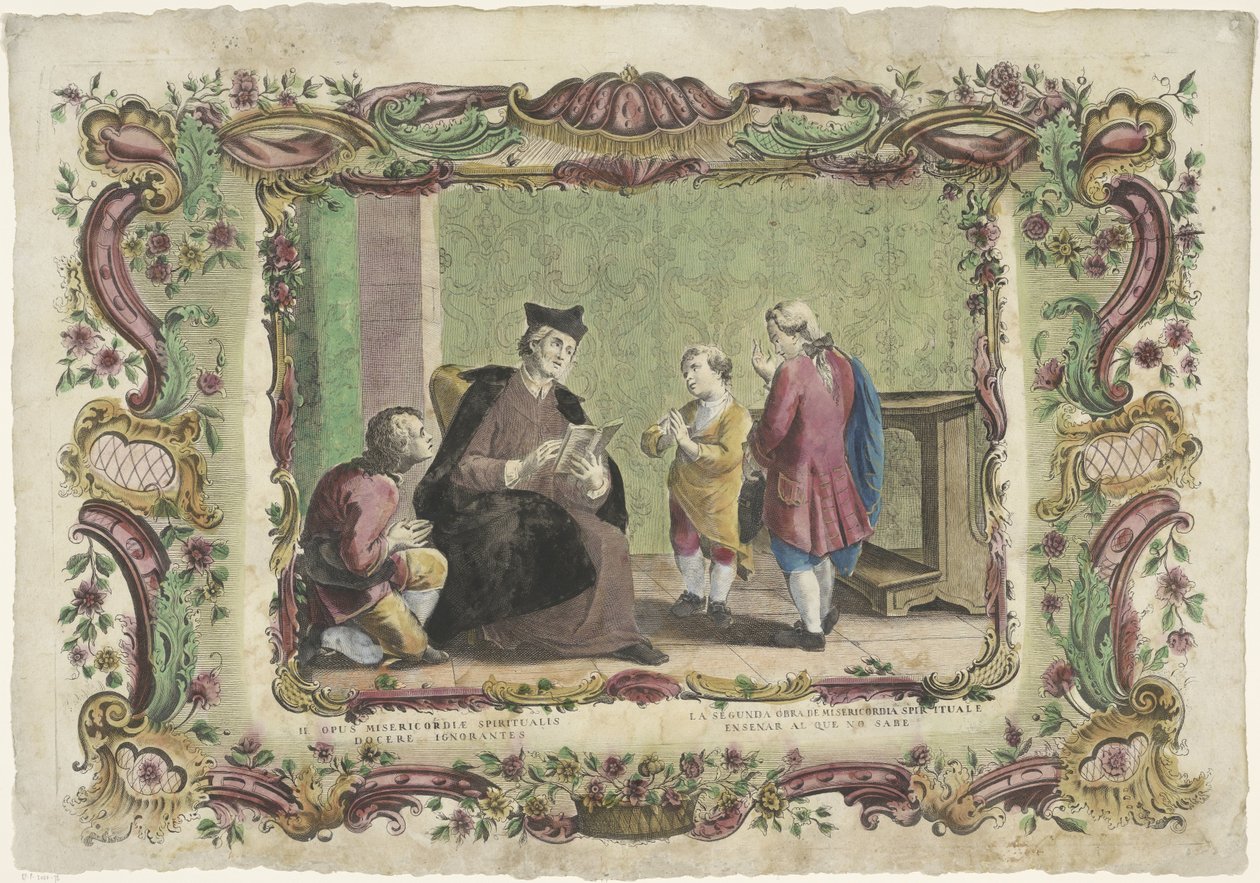 Undervisning af uvidende II opus misericordiae spiritualis / La segunda obra de misericordia spiritual (...) (titel på objektet) The Spiritual Works of Mercy (serietitel) af Giovanni Volpato