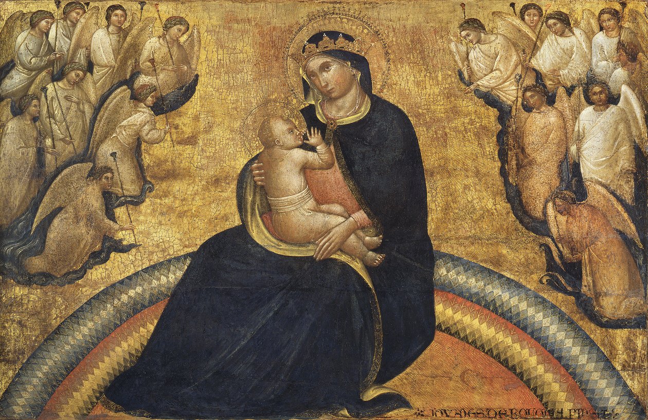 Madonna med barn og engle, 1370-77 af Giovanni da Bologna