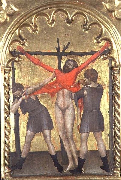 Kristus på korset, detalje fra polytychonet fra Spedale della Misericordia, 1353-63 af Giovanni da Milano