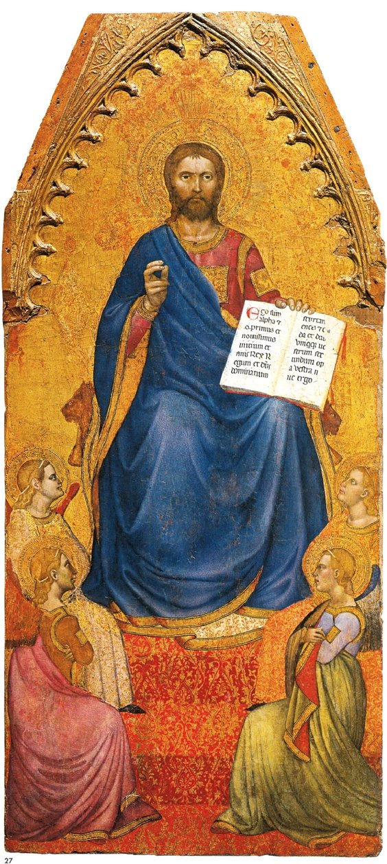 Kristus på tronen tilbedt af engle af Giovanni da Milano