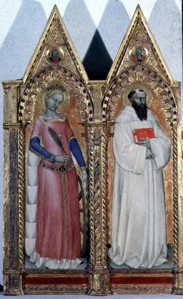 SS. Katarina af Alexandria og Bernardo, detalje fra en polytykon af Giovanni da Milano