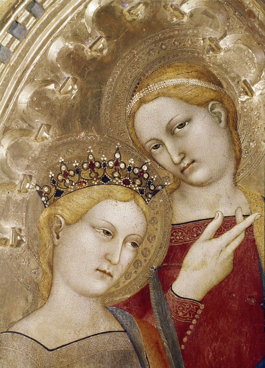 Saint Catherine og Saint Lucia - Olie på træ af Giovanni da Milano