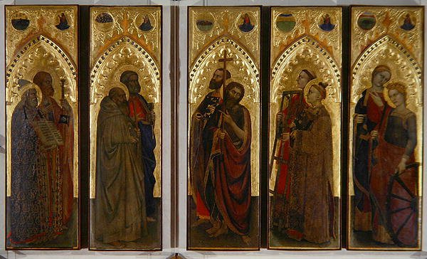 Hellige, jomfruer og martyrer, ca. 1350-60 (tempera på panel) af Giovanni da Milano