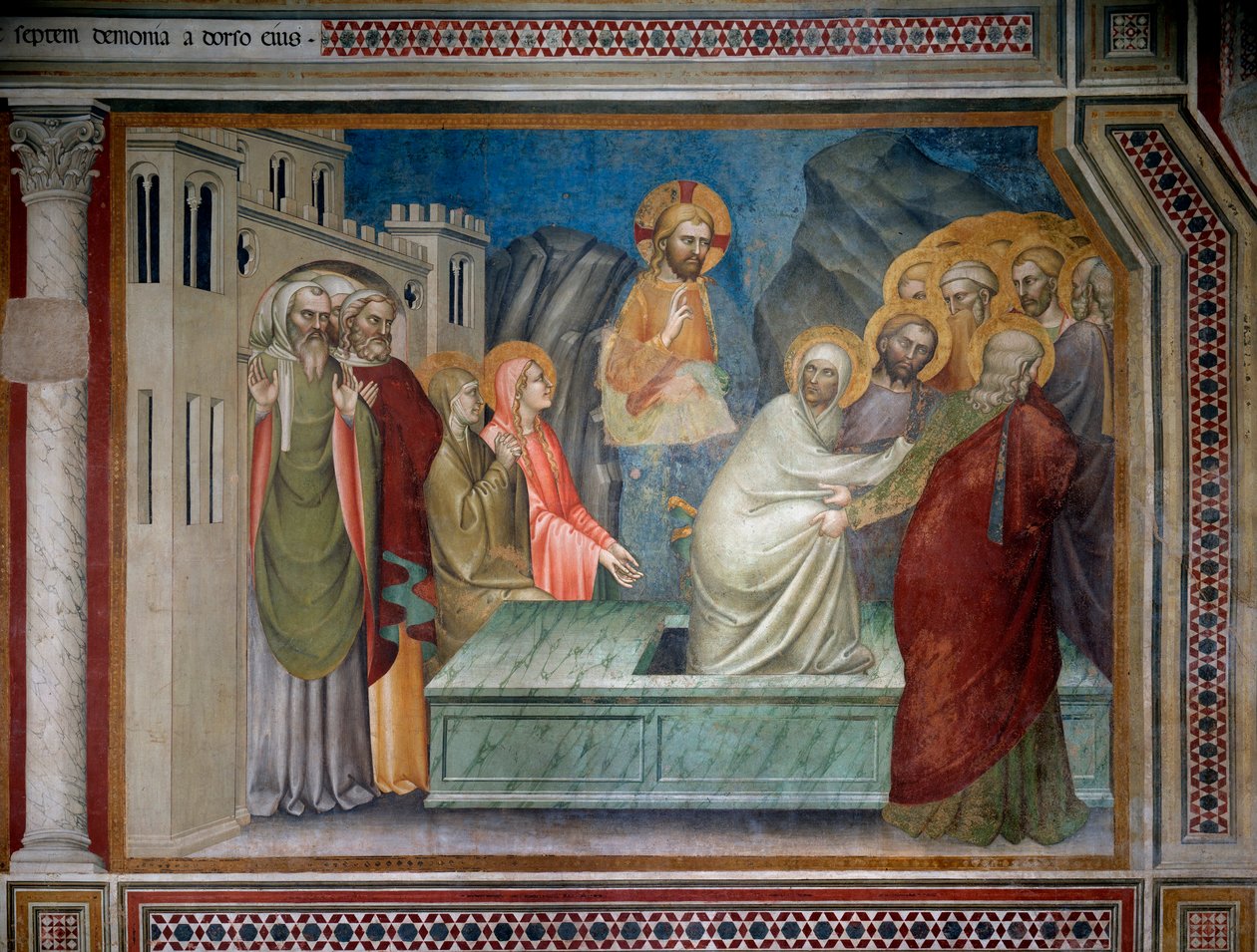 Rejsningen af Lazarus (Fresco af Giovanni da Milano