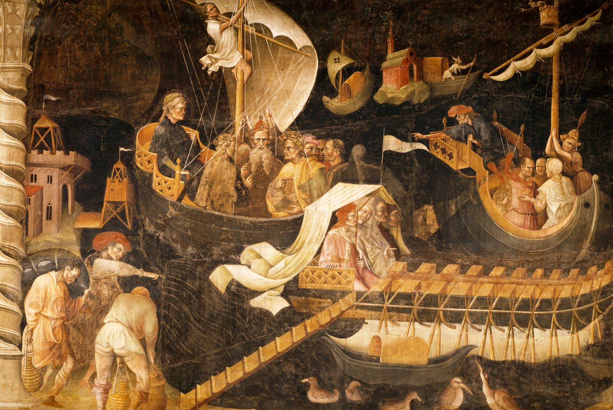 Departure of Magi, scene fra Journey of Magi cyklus, ca. 1420 (fresco) af Giovanni da Modena
