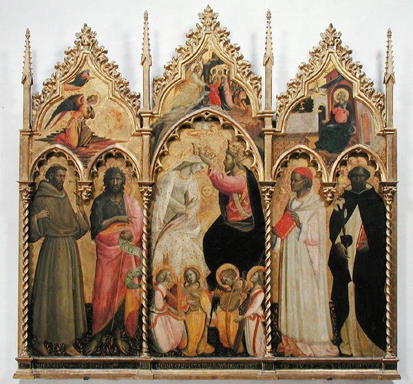 Jomfruens kroning med hellige, ca. 1420 (tempera på panel) af Giovanni dal Ponte