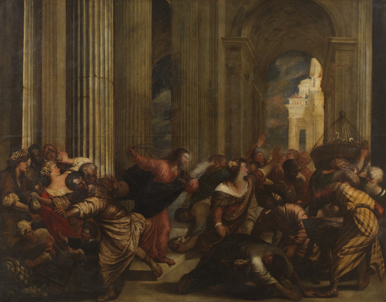 Kristus, der driver pengeudlånerne fra templet, ca. 1575-90 af Giovanni de Vecchi