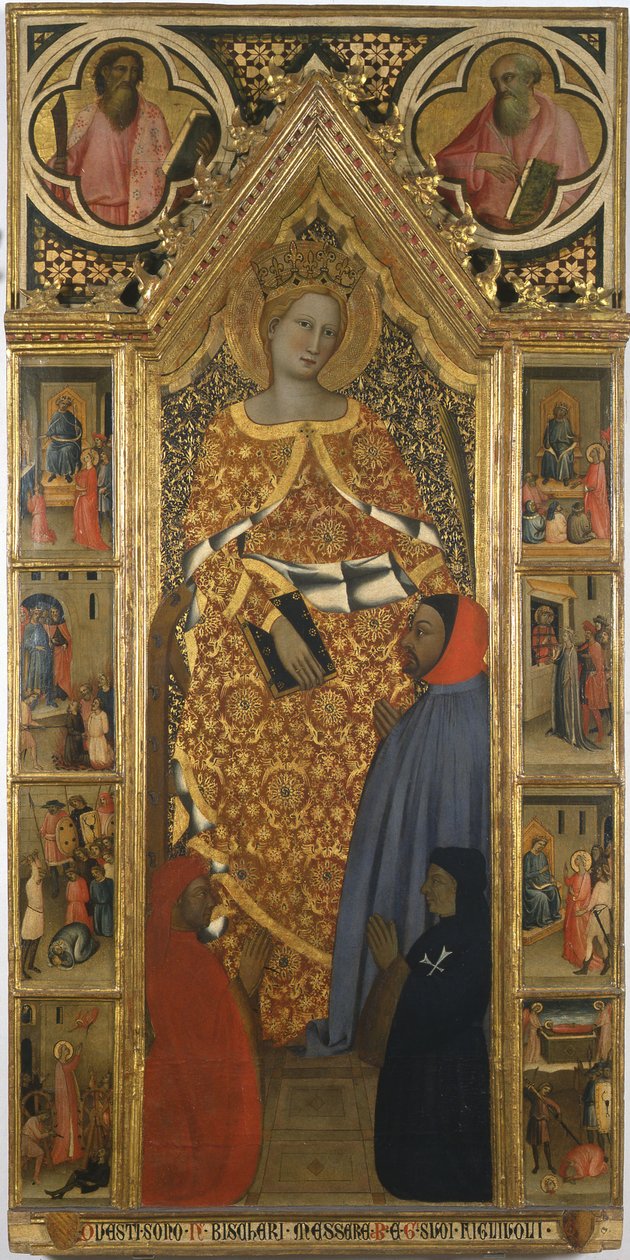 Saint Catherine med scener fra hendes liv, slutningen af det 14. århundrede af Giovanni del Biondo