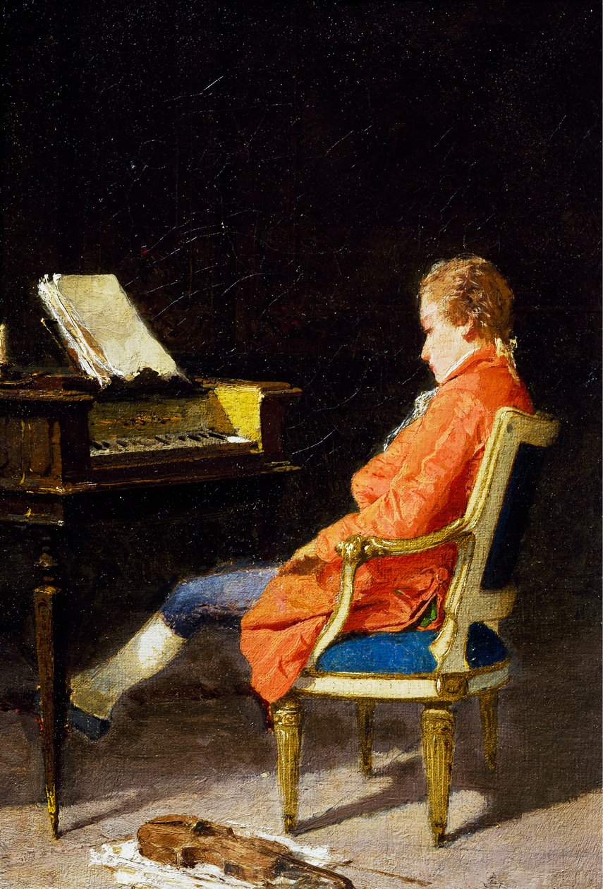 Portræt af Wolfgang Amadeus Mozart (1756-1791) af Giovanni del Re