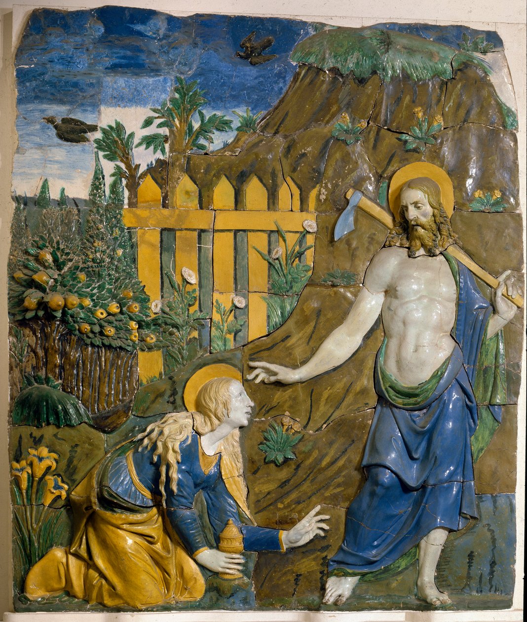 Noli Me Tangere keramisk relief af Giovanni della Robbia (1469-1529) Firenze, Bargello Nationalmuseum af Giovanni della Robbia