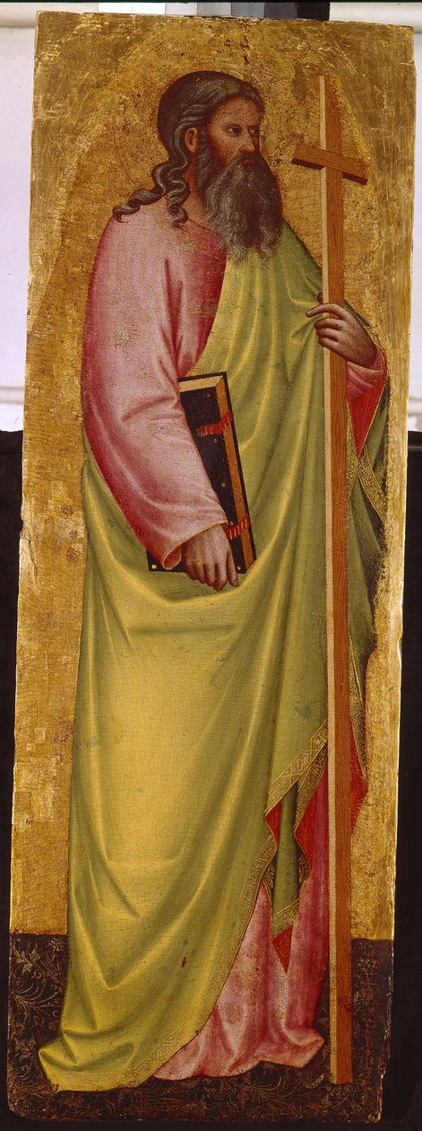 Den hellige apostel Andreas (den hellige apostel Andreas). Maleri af Giovanni Di Bartolomeo Cristiani (1367-1448), tempera på træ af Giovanni di Bartolomeo Cristiani
