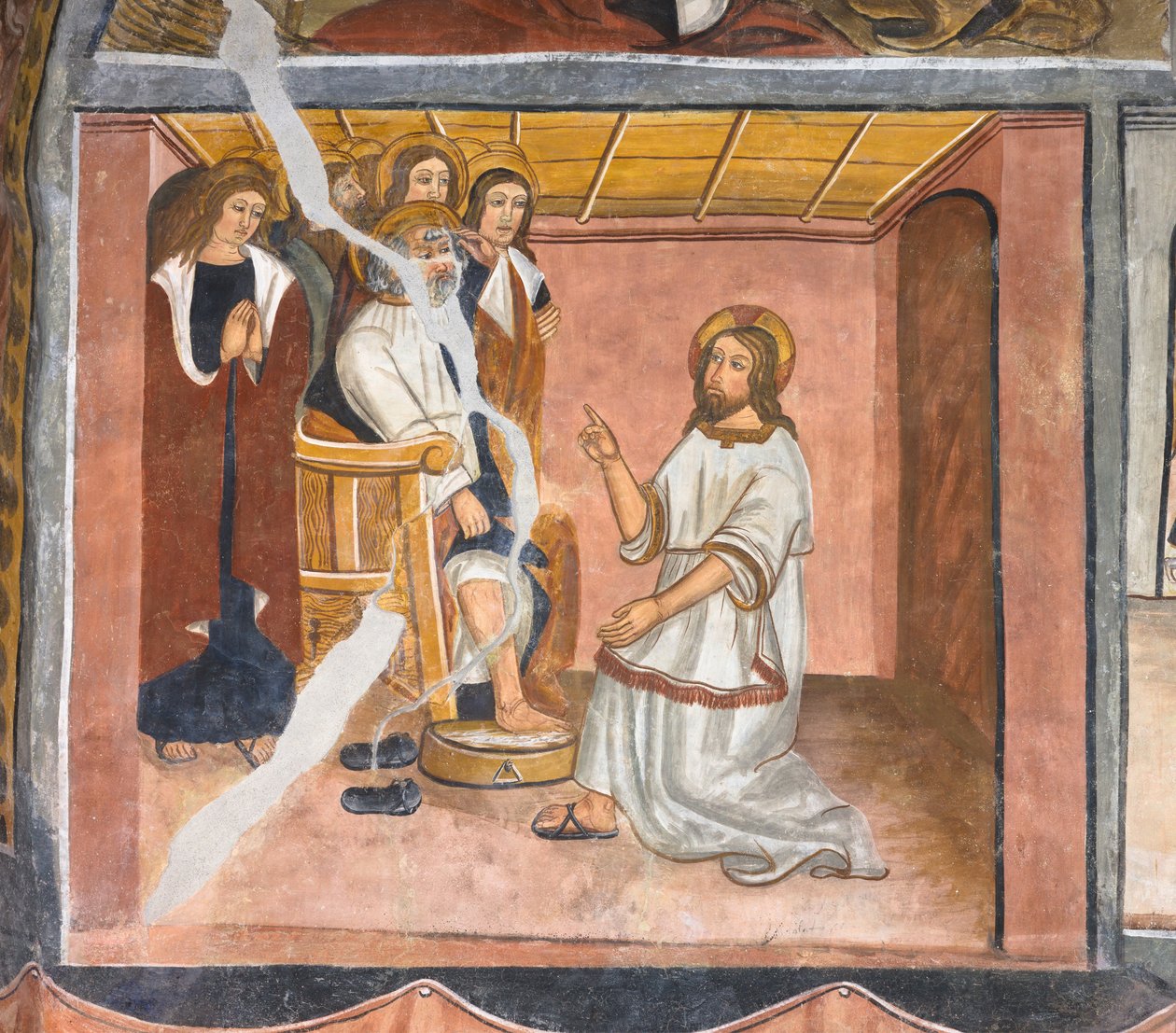 Jesus vasker Peters fødder under den sidste nadver af Giovanni di Cherasco Botoneri