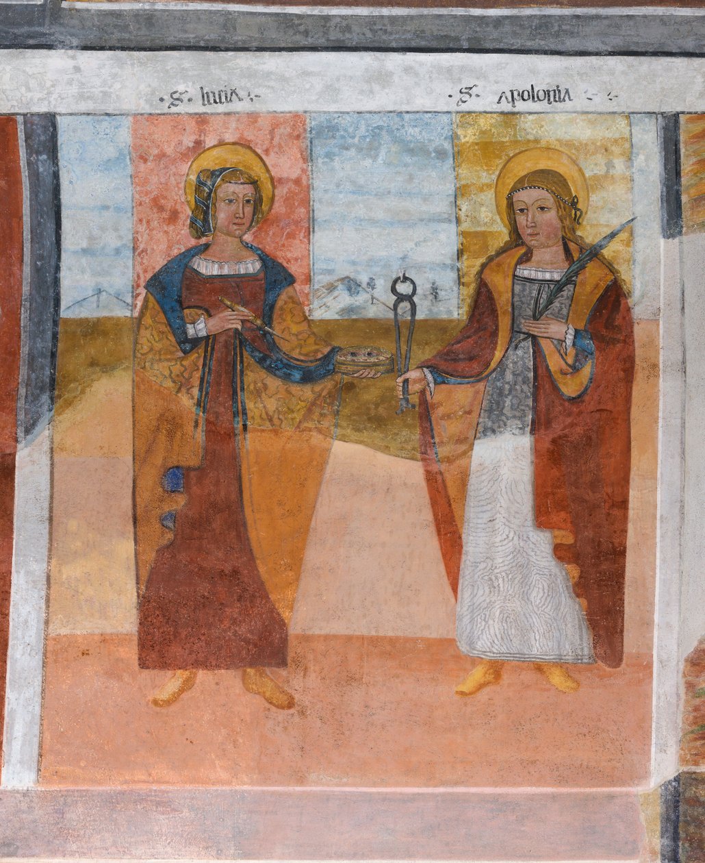 Sankt Lucia og Sankt Apollonia af Giovanni di Cherasco Botoneri
