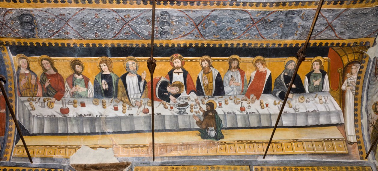 Historier om Kristi lidelseshistorie: Jesu sidste nadver med disciplene af Giovanni di Cherasco Botoneri