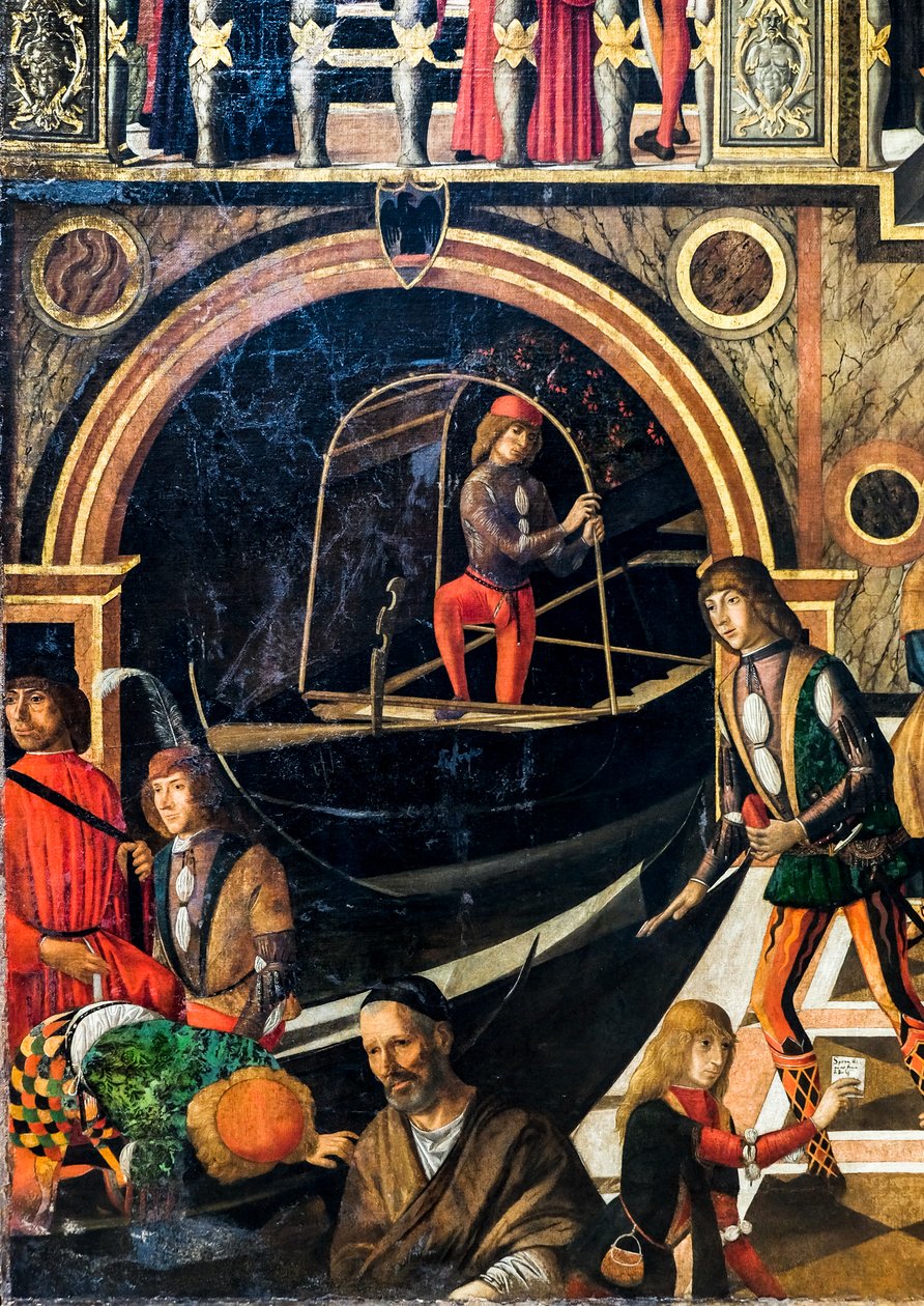 Den mirakuløse helbredelse af Benvegnudo da San Polos datter takket være et korsrelikvie, ca. 1502 (olie på lærred) af Giovanni di Niccolo Mansueti