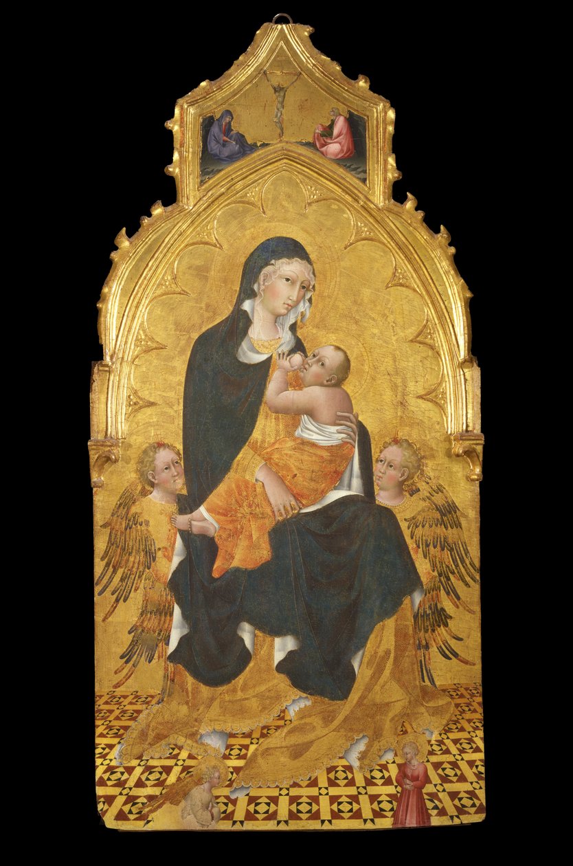 Madonna med barn og engle; Bebudelse af Giovanni di Paolo