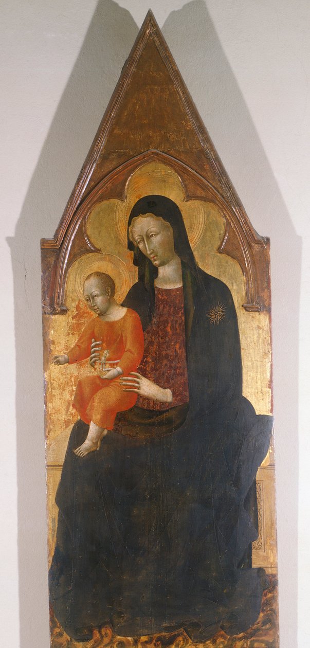 Madonna med barn, detalje af polytykon af Giovanni di Paolo (ca 1403-1482) af Giovanni di Paolo