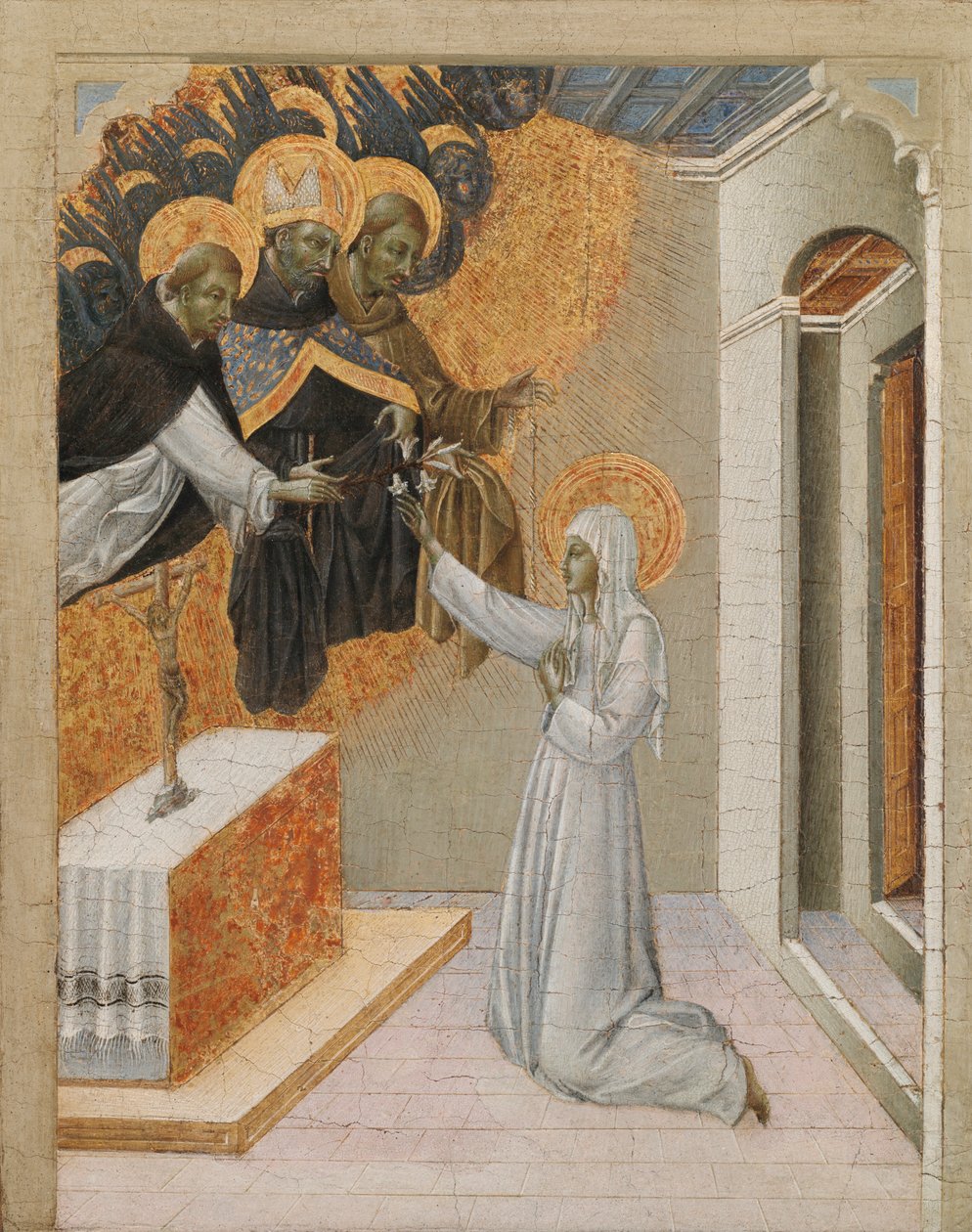 Predella Panel fra en altertavle: St. Catherine of Siena Investeret med Dominican Habit, 1460