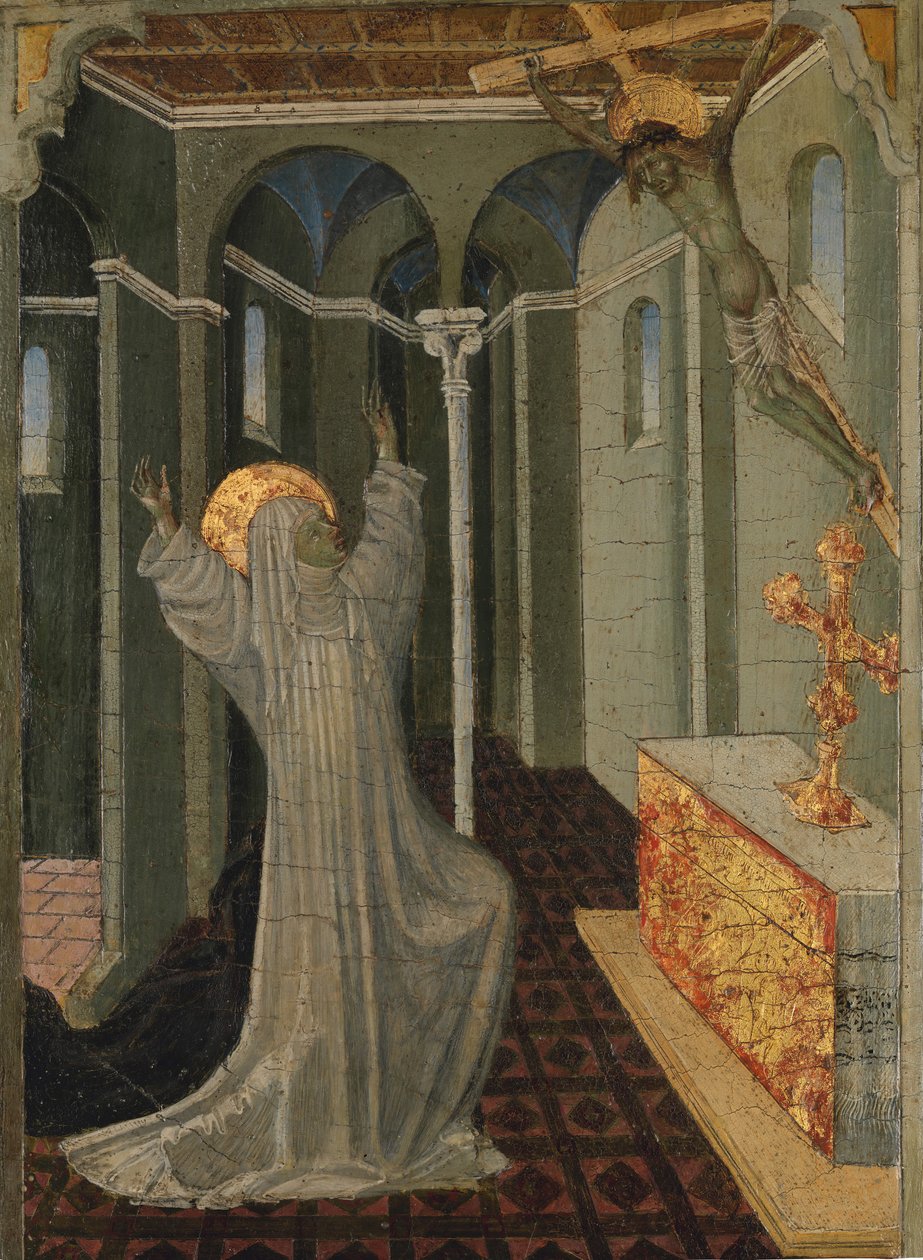 Den hellige Katarina af Siena modtager Stigmata, ca. 1447-65. af Giovanni di Paolo