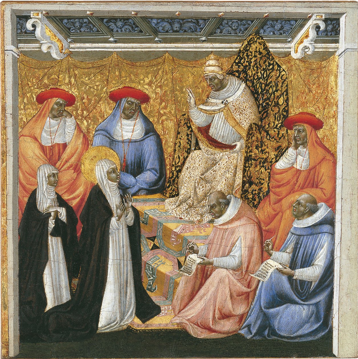 Den hellige Katarina af Siena foran paven i Avignon af Giovanni di Paolo