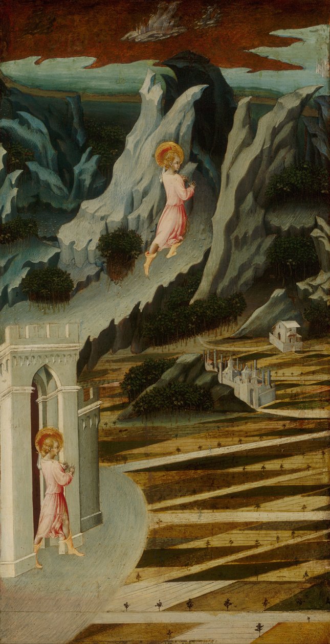 Johannes Døberen på vej ind i ørkenen af Giovanni di Paolo