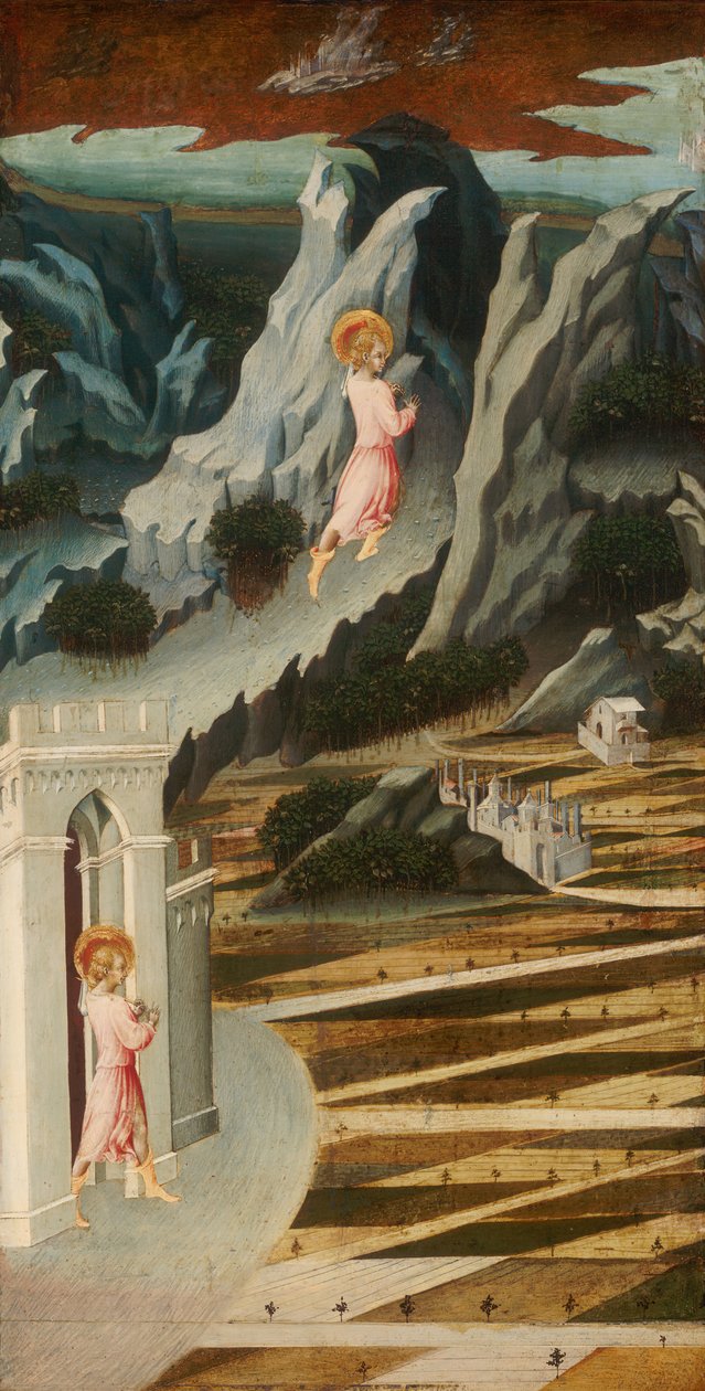 Johannes Døberen på vej ind i ørkenen, 145560. af Giovanni di Paolo