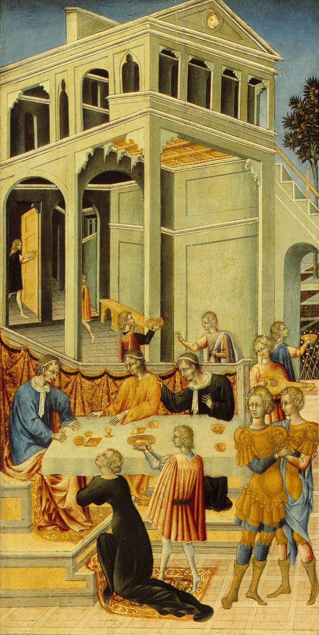 Salome beder Herodes om Johannes Døberens hoved, 1455-1460 af Giovanni di Paolo