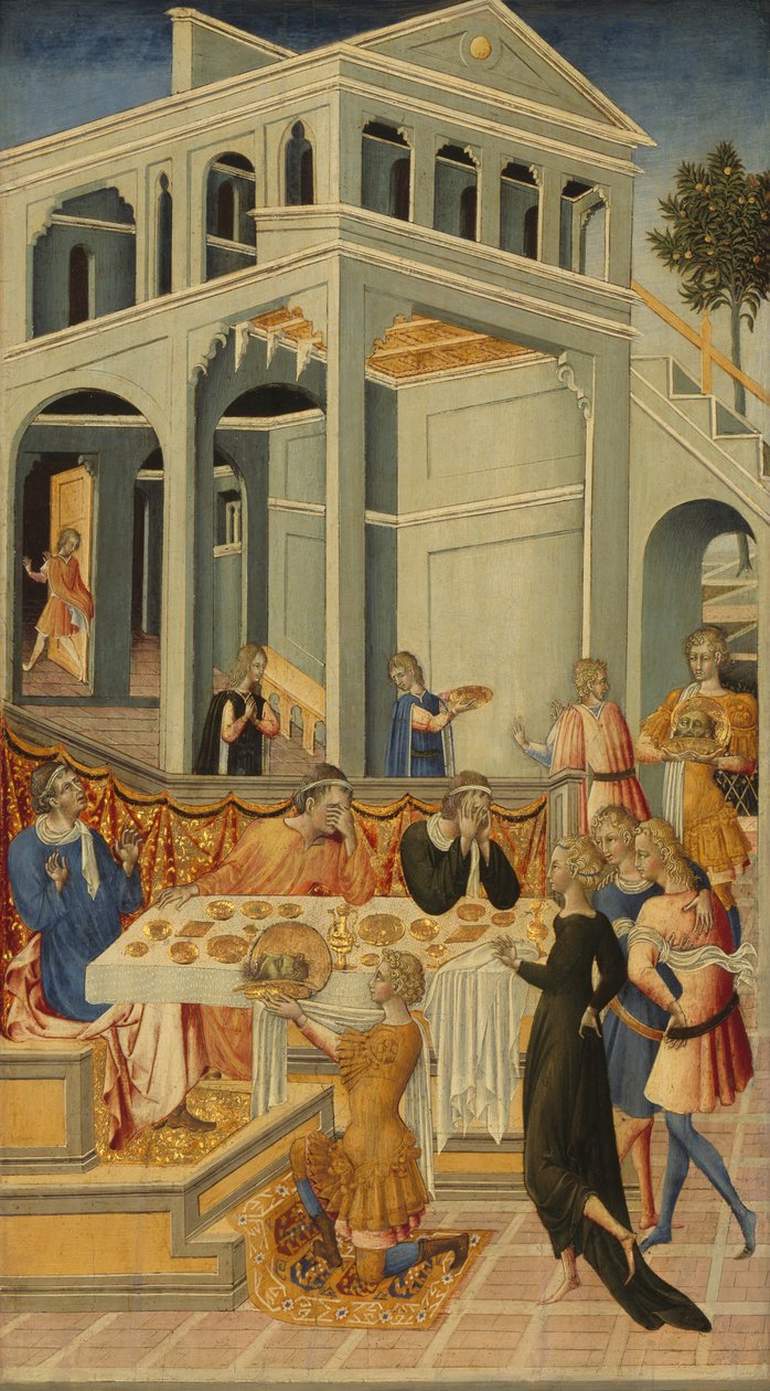 Lederen af Saint John the Baptist bragte før Herodes, 145560. af Giovanni di Paolo