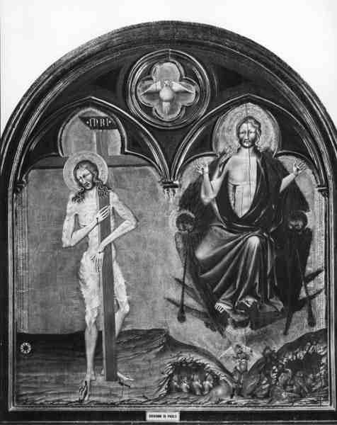 Christ Suffering and Christ Triumphant (tempera på panel) (s/h foto) af Giovanni di Paolo di Grazia